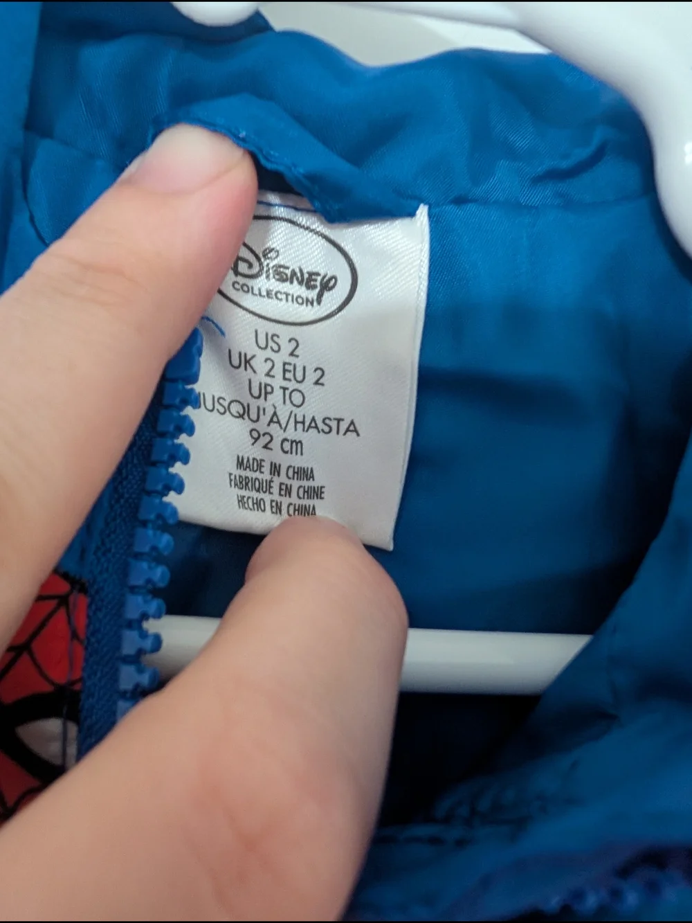 Disney Spiderman Hooded Rain Jacket Size 2